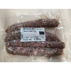 Saucisses de Porc aux herbes  (Chipolatas) BIO  (X4) (sous vide)